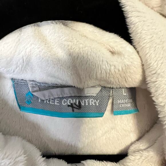 Free Country White and Gray Camo Cinch Waist Fur Lined Coat Size Large - Picture 3 of 7